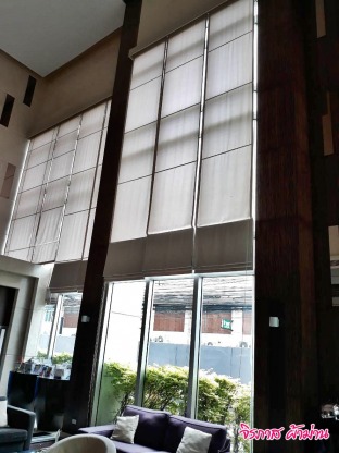 ม่านพับโปร่งเเสง ห้องรับเเขก - รับทำผ้าม่านราคาถูก-จิรภาสผ้าม่าน